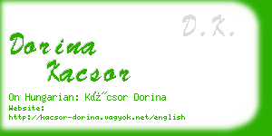 dorina kacsor business card
